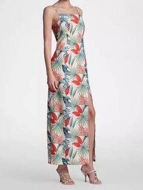 Avec Les Filles Women's Linen-Blend Maxi Slit Front Dress - in size 4